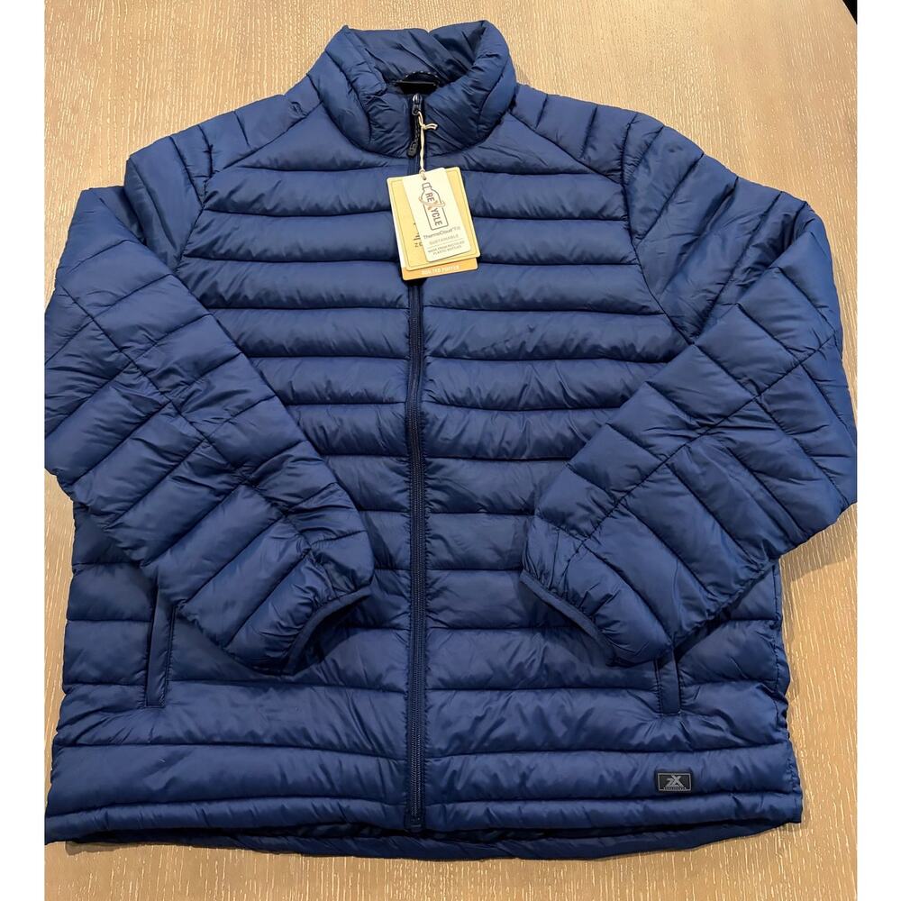 NWT ZeroXposur Men’s Quilted Puffer Jacket Size XXL Blue Warn Full Zip Nylon